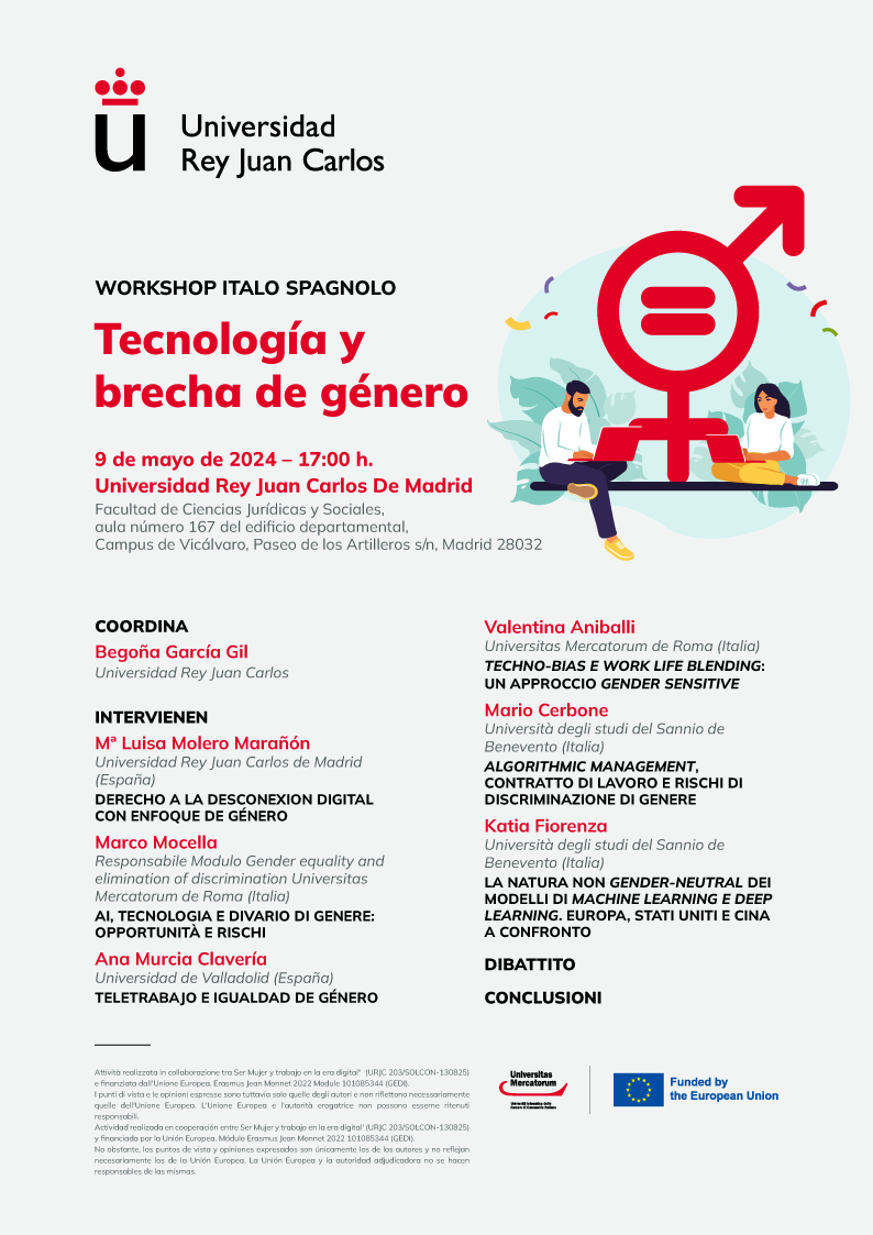 Workshop italo-spagnolo Tecnologia y brecha de genero