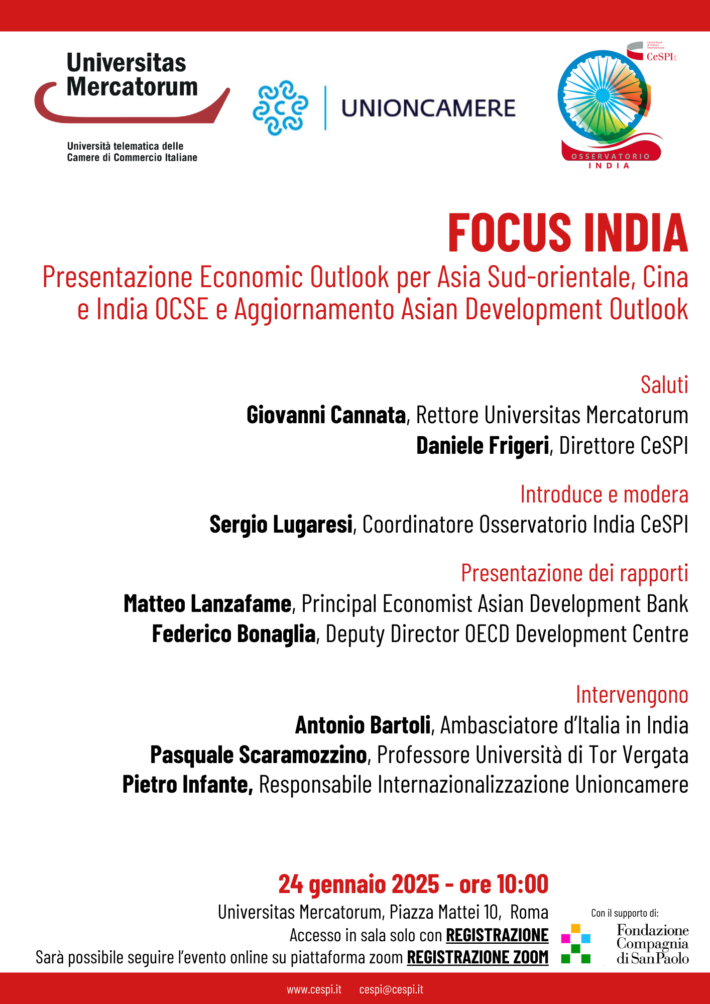 Focus India: Presentazione Economic Outlook per Asia Sud-Orientale, Cina e India OCSE e Aggiornamento Asian Development Outlook