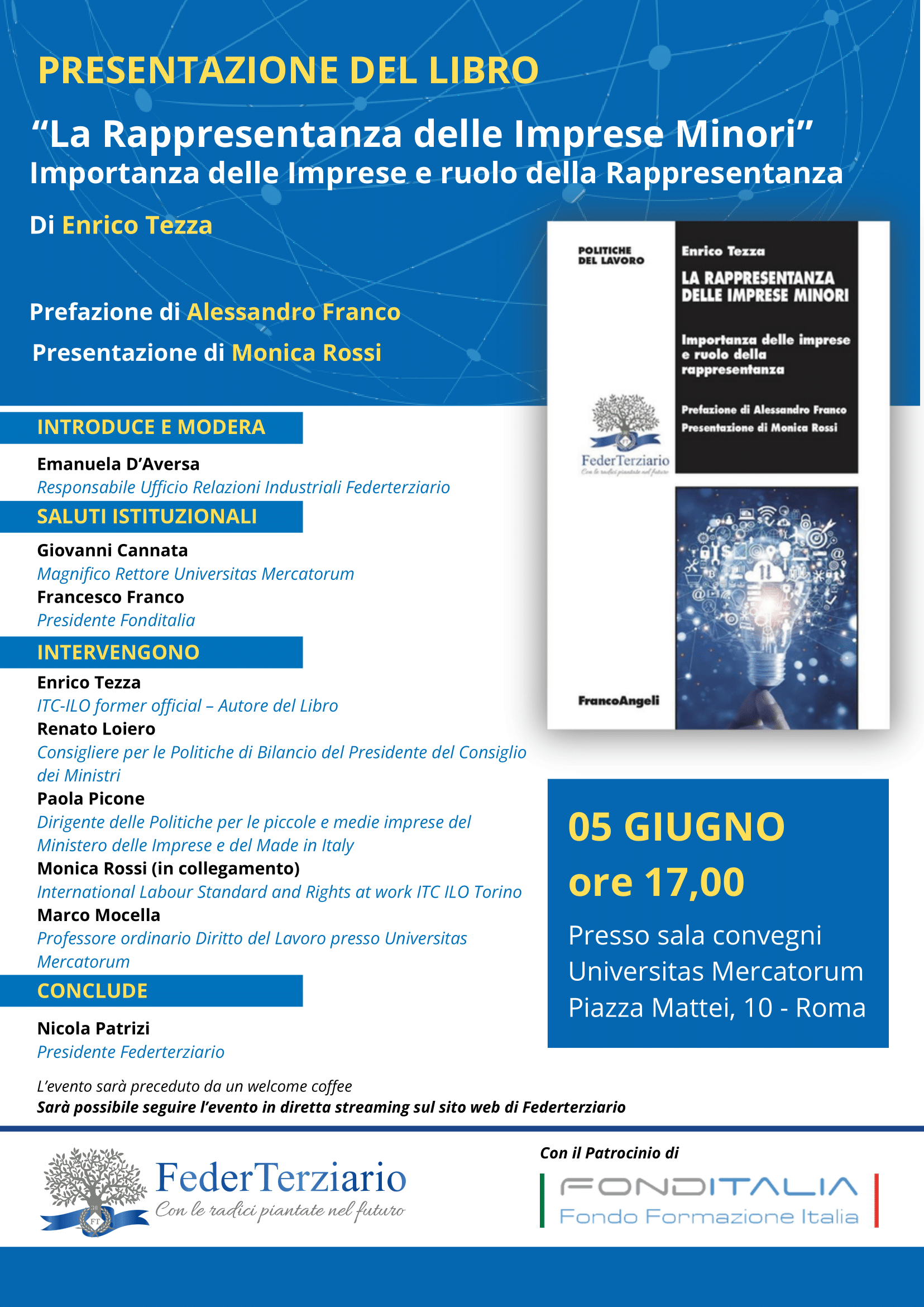 Presentazione del libro "La Rappresentanza dalle Imprese Minori. Importanza delle Imprese e ruolo della Rappresentanza"