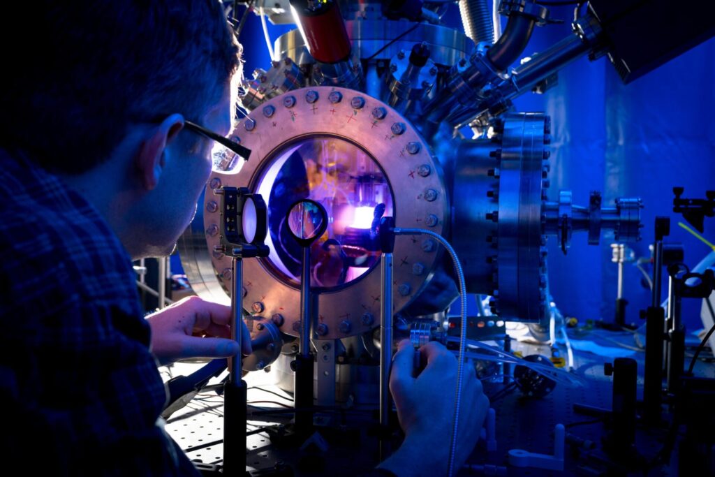 Student Working in the Lasers Lab